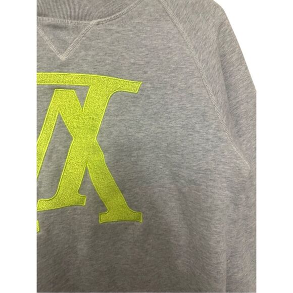 Louis Vuitton Grey & Neon Yellow Upside-Down Logo Sweatshirt Size M - Picture 5 of 16